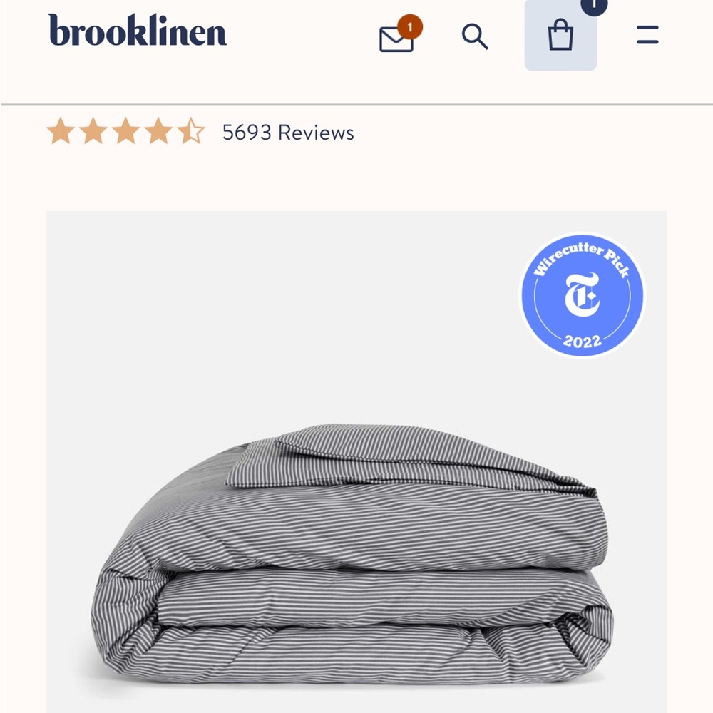Brooklinen Queen duvet cover and pillow cases